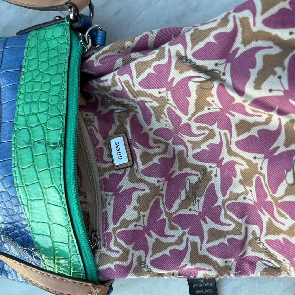 RARE Guess Vintage Los Angeles Crossbody Handbag Bag 1981 Croc - Picture 8 of 13